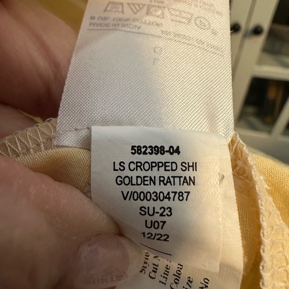 BRAND NEW BANANA REPUBLIC STRIPED CROP POPLIN SHIRT - Picture 6 of 7